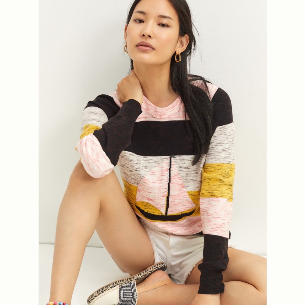 Anthropologie Sailboat Striped Sweater